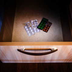 Prescription drugs in a drawer