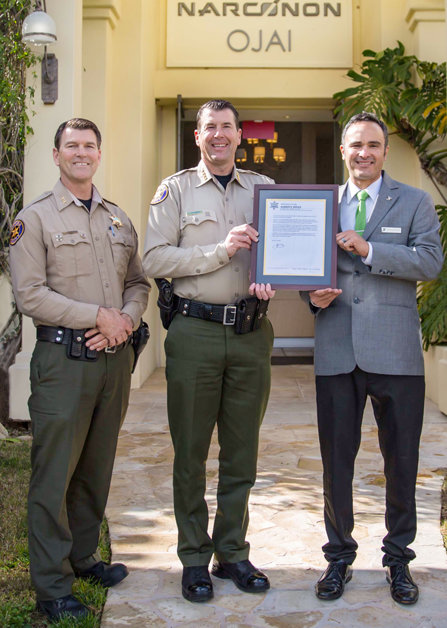 Executive Director Narconon Ojai with Sheriff James Fryhoff of Ventura County