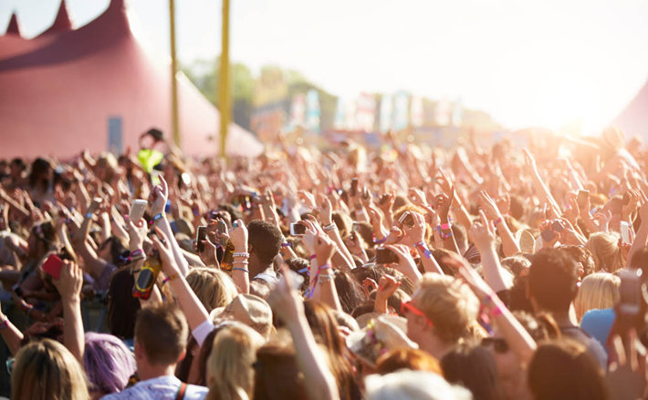 crowd of young people at a music festival